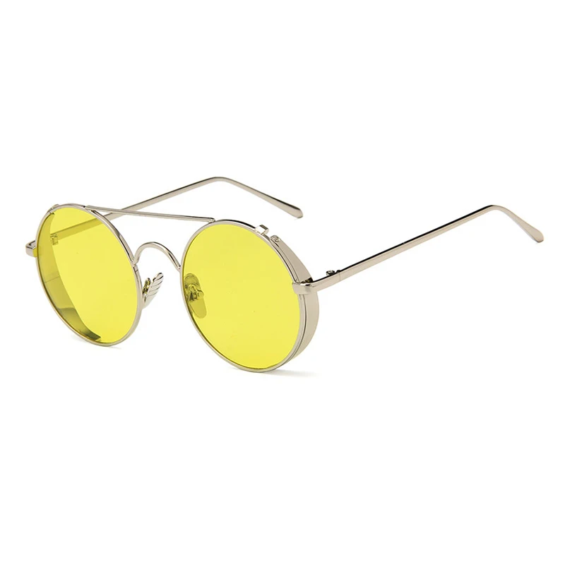 Новинка прозрачные очки в металлической оправе стиле стимпанк винтажные Круглые