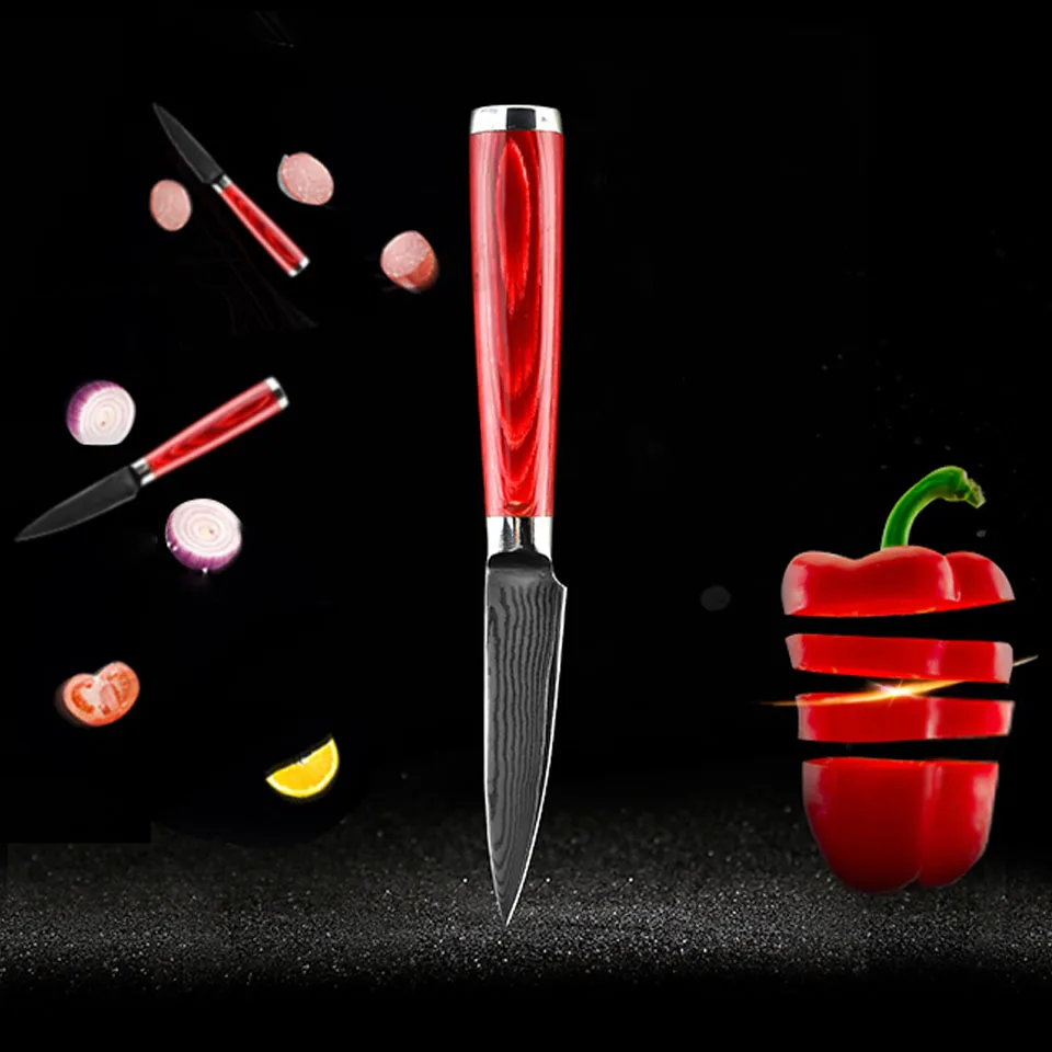 FINDKING 3.5 inch damascus paring knife Top quality kitchen knives wooden Handle damascus steel fruit knife Gifts for grownups