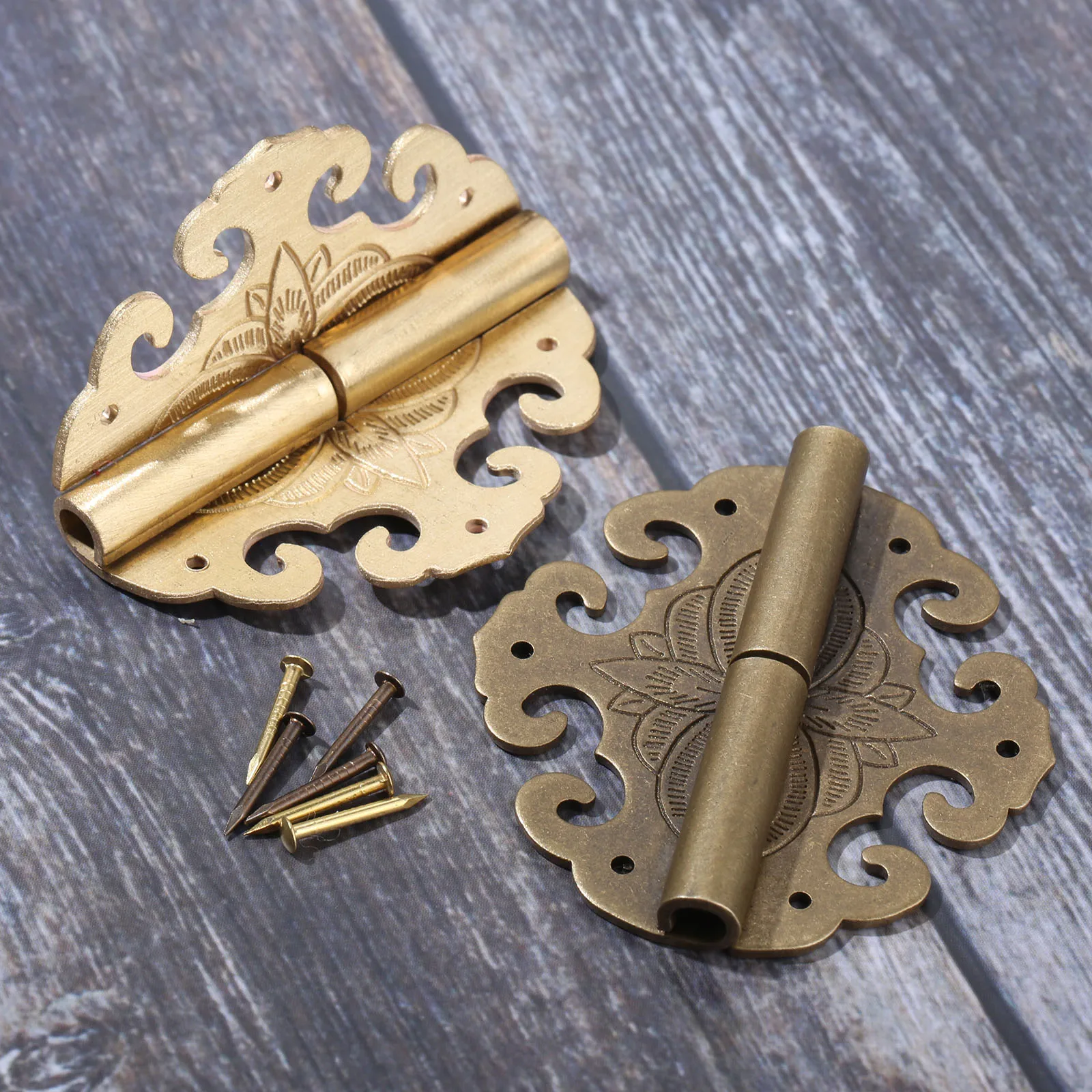 1 шт. латунные петли с летучими мышами и цветами Декор облачные деревянная