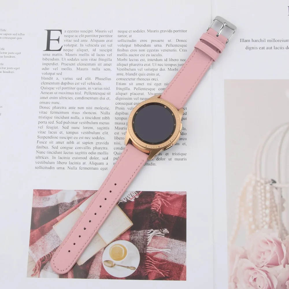 20 мм кожаный ремешок для часов samsung Galaxy Watch активный ремешок из натуральной кожи ремешок для gear S2 классические часы huawei Huami 93001