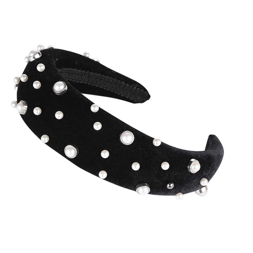 93-A AWAYTR New Retro Velvet Sponge Rhinestone Hairband For Women Padded Headband Girls Hair Accessories Hair Jewelry Free Shipping - Цвет: 93-A