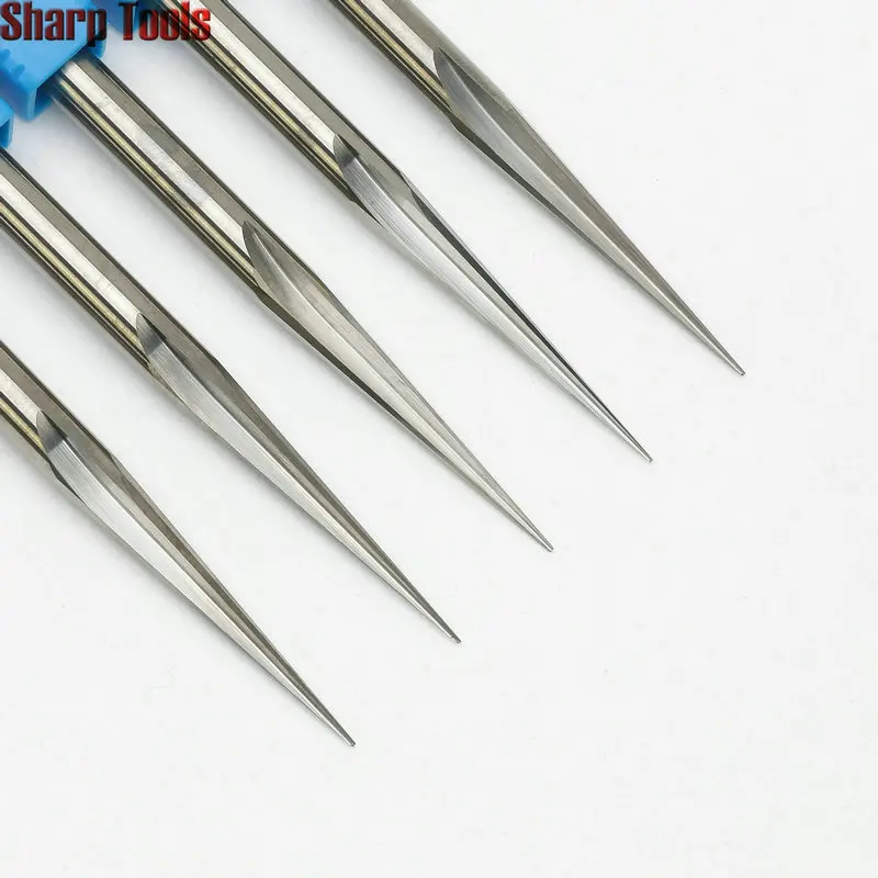 6*30* 80L Tip-0.5mm V паз резак Два флейты прямые карбида вольфрама бит резьба по дереву инструменты концевые фрезы cnc 3D гравировка фрезы