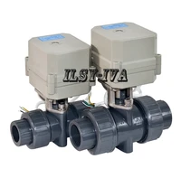 dc24v dn50 electric pvc ball valve2 way plastic motor control valve