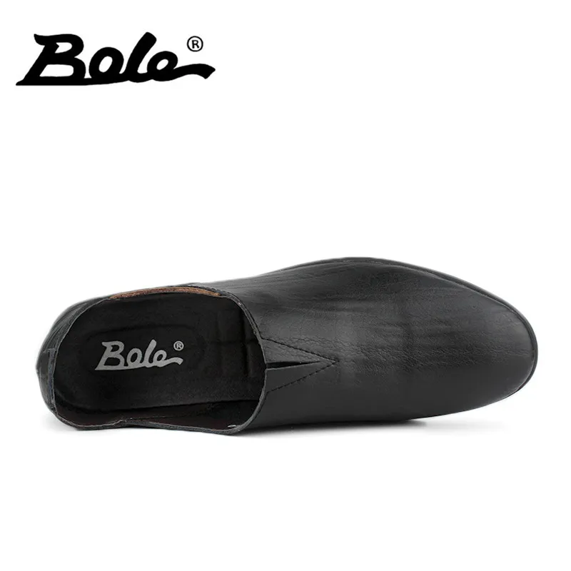 BOLE Men Leather Shoes Big Size 38~45 High Quality Pointed Slip On Loafers Soft Moccasins Brand Flat Driving | Обувь