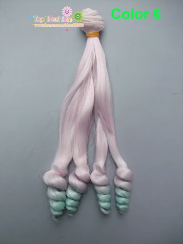 Color 6 25 см волнистые кукла волосы SD AD 1/3 1/4 1/6 bjd кукла diy парики для blyth BJD вьющиеся куклы для девочек, купальная одежда - Цвет: Color 6