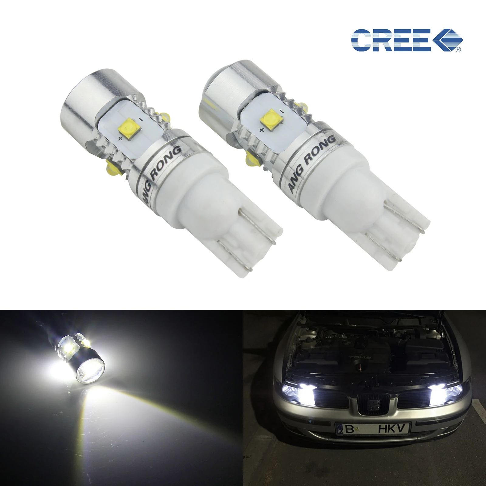 ANGRONG 2 шт. C REE LED 25 Вт T10 W5W лампочка Sidelight задний стоп сигнал 12 В|Сигнальная лампа| |