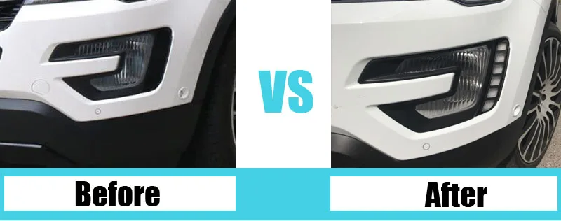 Для Ford Explorer светодиодный автомобильный DRL 12 в дневной ходовой светильник, Дневной светильник, противотуманная фара с поворотным сигналом и затемнением