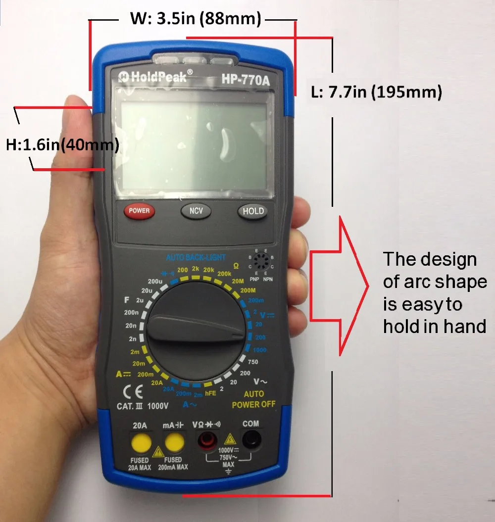 Цифровой мультиметр измеритель емкости и с функцией бесконтактного индикатора