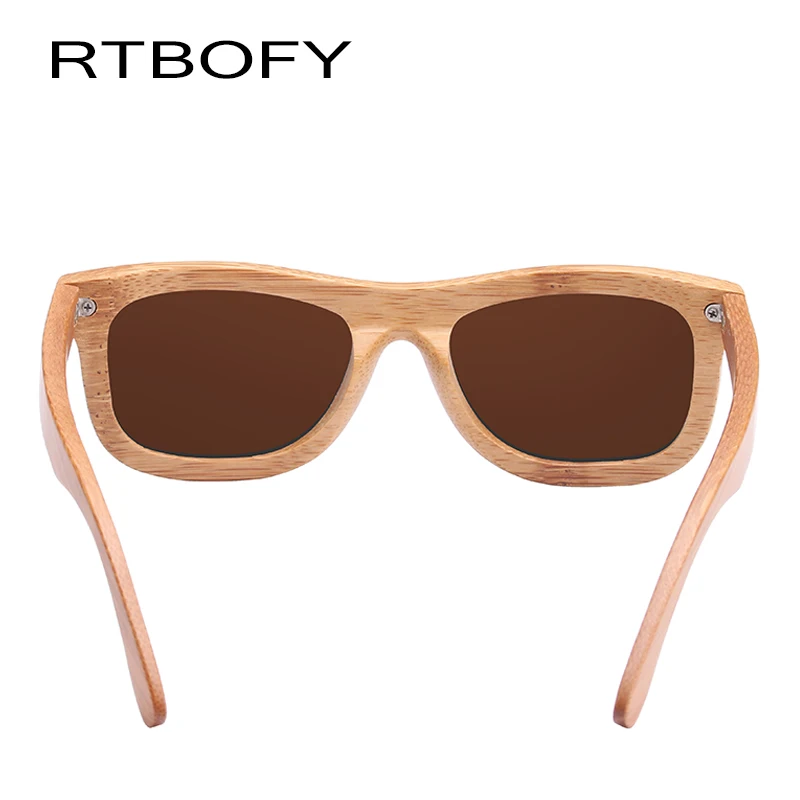 RTBOFY Модные 100% деревянные поляризационные солнцезащитные очки ручной работы