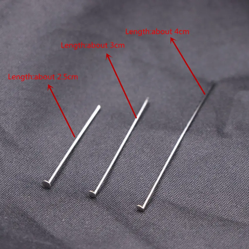 

100Pcs Silver-color Pin Needles DIY Machining Jewelry Metal Finding Clothes Accessories Earrings Necklace Pins Craft Parts A529