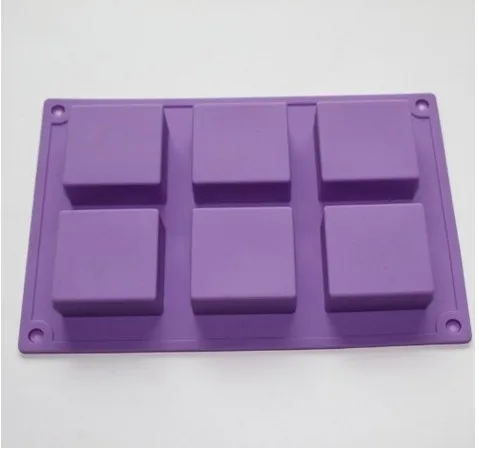 Базовая простая квадратная силиконовая форма для мыла 6 полости домашнего