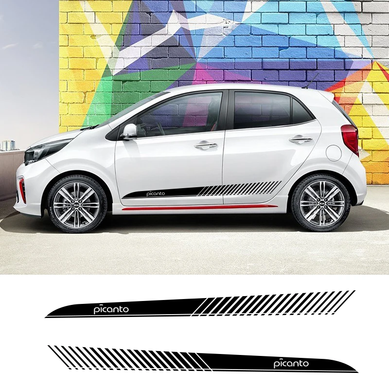 Двухсторонняя Автомобильная графика виниловые боковые полосы автомобильные