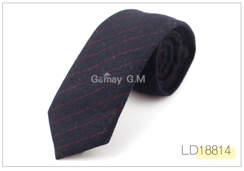 Fashion Wool Ties For Men Skinny Solid Casual Neckties Corbata Slim Striped Necktie for Wedding Gift Suit Cravat Accessories - Цвет: LD18814