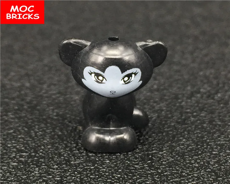 5 шт./лот MOC кирпичи сделай сам друзья животные питомец черная маленькая кошка