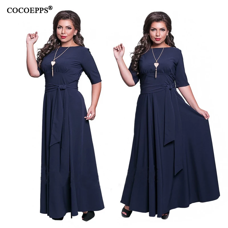 Осень, 5XL, 6XL, плюс размер, женское платье, большой размер, зимнее длинное платье с поясом, макси платье, половина рукава, элегантное, для вечеринки, Vestidos