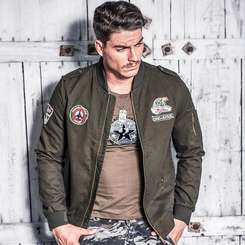 Мужская куртка бомбер 77 хлопковая тактическая Авиатор на весну и осень размер M