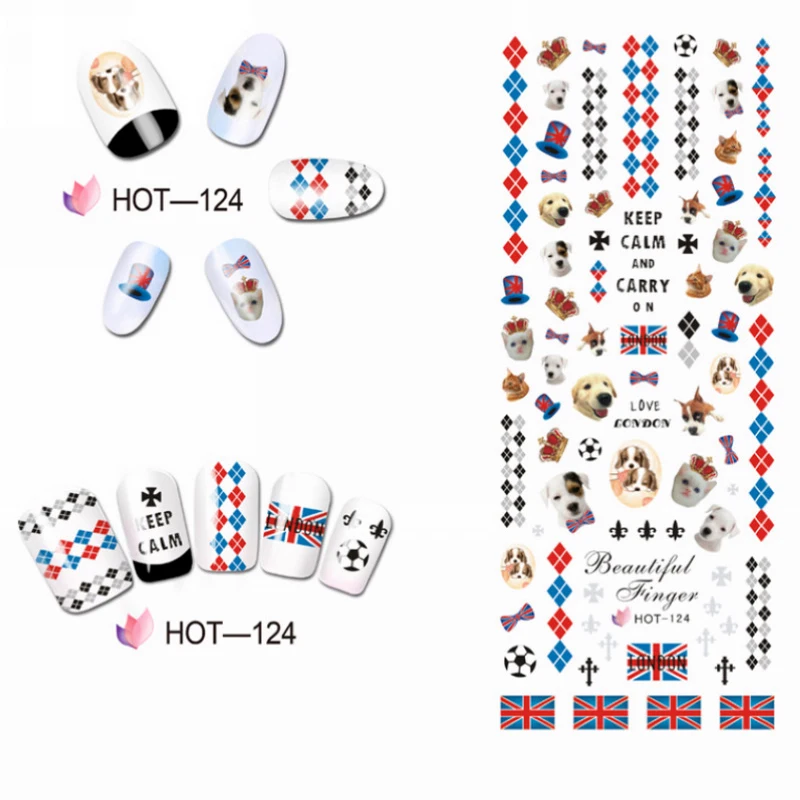 3 шт./партия наклейки для ногтей Наклейка водная слайдер наклейка полное покрытие