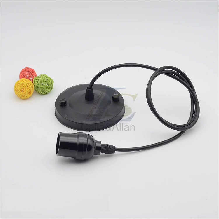 Vintage bakelite lamp holder Retro Edison bulb socket fitting with black cable and ceiling plate | Лампы и освещение