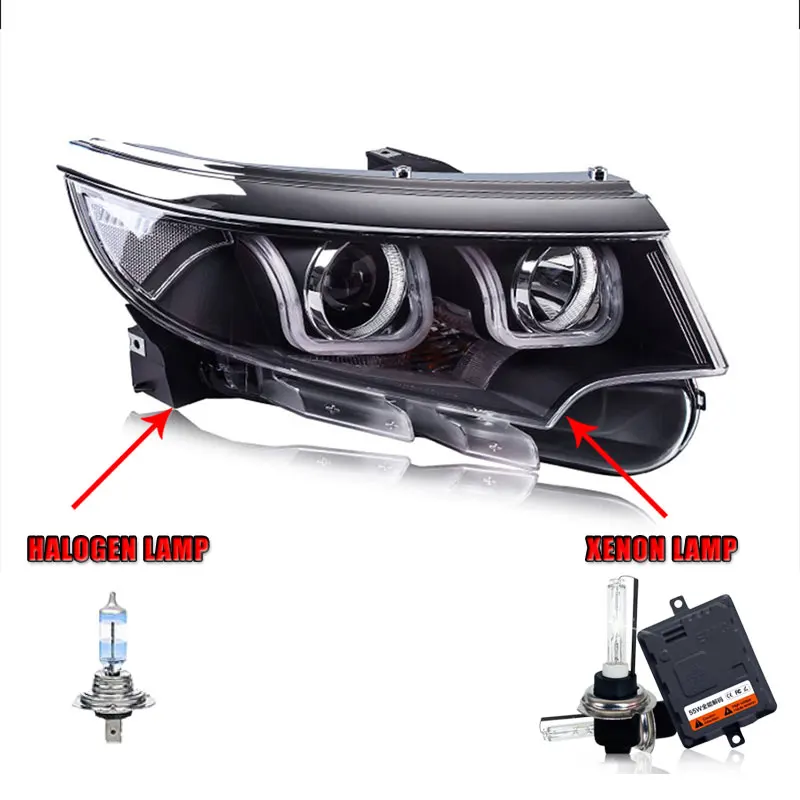 Halogen HighBeam 2 шт. светодиодный фары для Ford Edge 2013- светодиодный автомобильный фонарь ангельские глазки ксенон HID комплект Противотуманные фары светодиодный дневные ходовые огни - Цвет: Halogen HighBeam