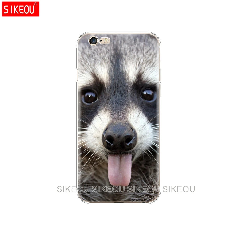Силиконовый чехол для Iphone 6X8 7 6s 5 5S SE Plus 10 XR XS Max с изображением енота Красной панды