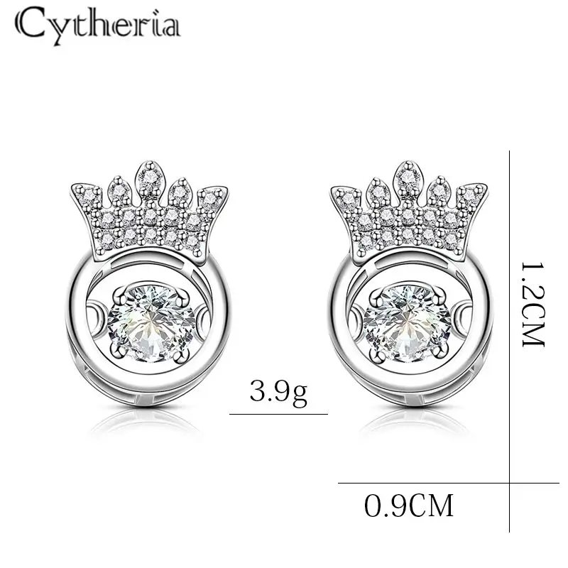 gold silver color crystal rhinestone princess crown luxury female stud earrings wedding jewelry accessories | Украшения и