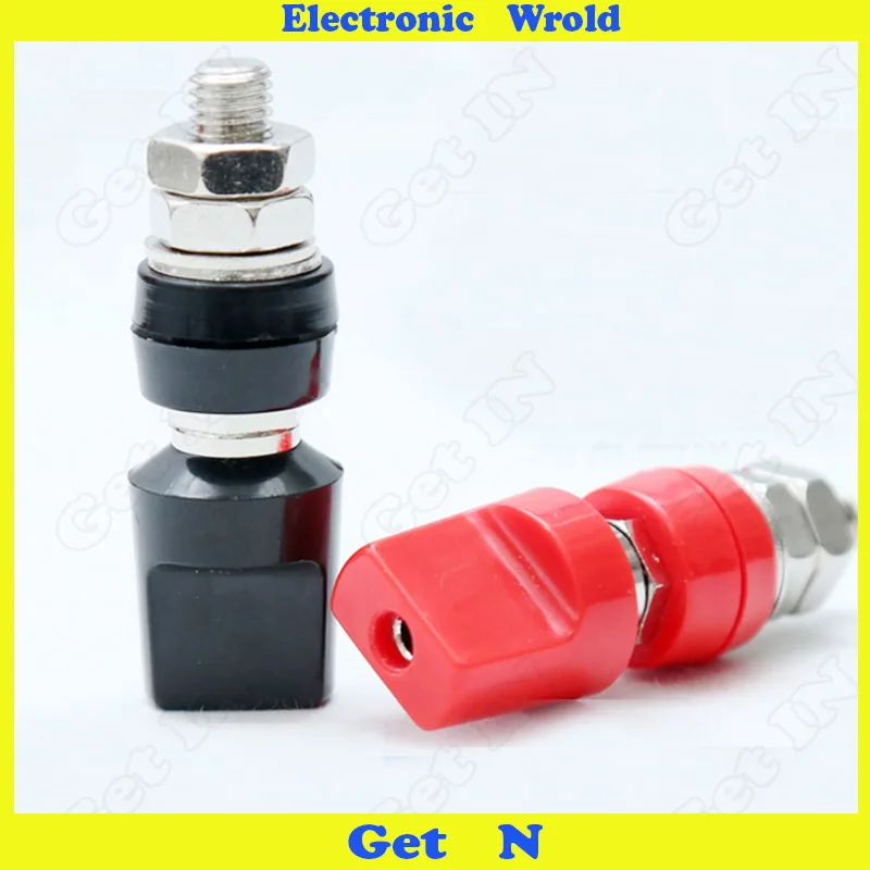 

30pcs M8*60 Terminal Blocks 8MM Pure Copper connector 60A 4MM Banana Connector H-4014 Ground Socket hole:12mm