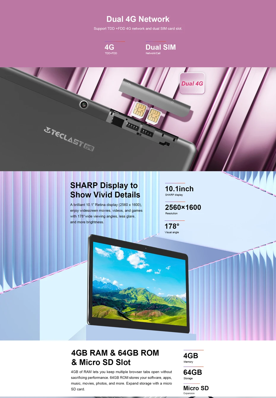 10,1 дюймовый Dual-4G телефонный звонок планшет ПК Teclast M20 4G MT6797D X23 Deca Core 4 Гб ram 128 ГБ Android 8,0 1920*1200 экран двойной WiFi