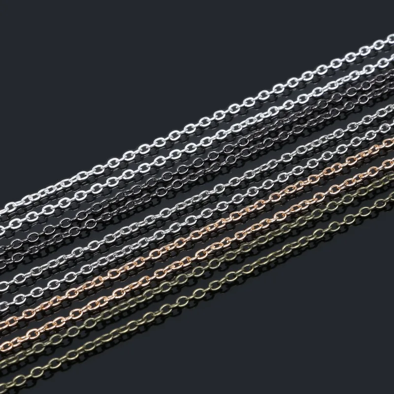 

New 5m/lot Necklace Chains Rhodium/Silver/Gold/Gunmetal /Antique Bronze Plated Metal Iron Chain for DIY Jewelry Findings Making