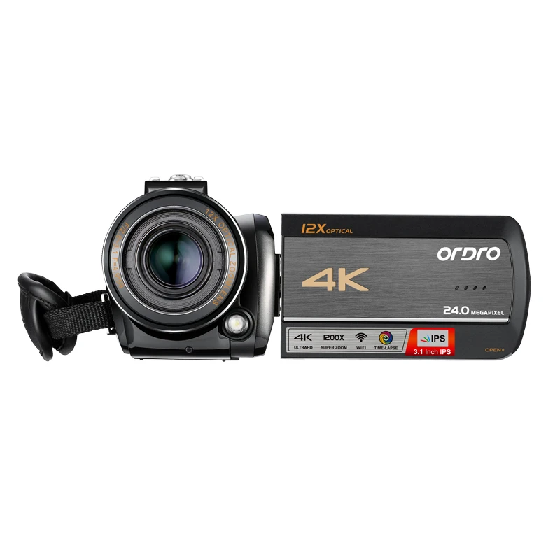 Видеокамера 4k видеокамера профессиональная ORDRO AC5 12X оптический зум Wifi PC камера с