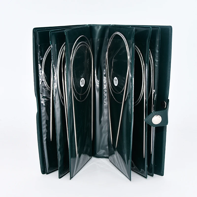 11 размеров Набор круглых спиц для вязания из нержавеющей стали женский набор