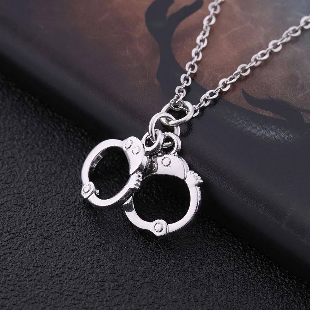 LIKGREAT Handcuff Errings Women Silver Color Jewelry Sets Handcuffs Pendant Necklace Best Gifts for Love Fashion Bijoux | Украшения и