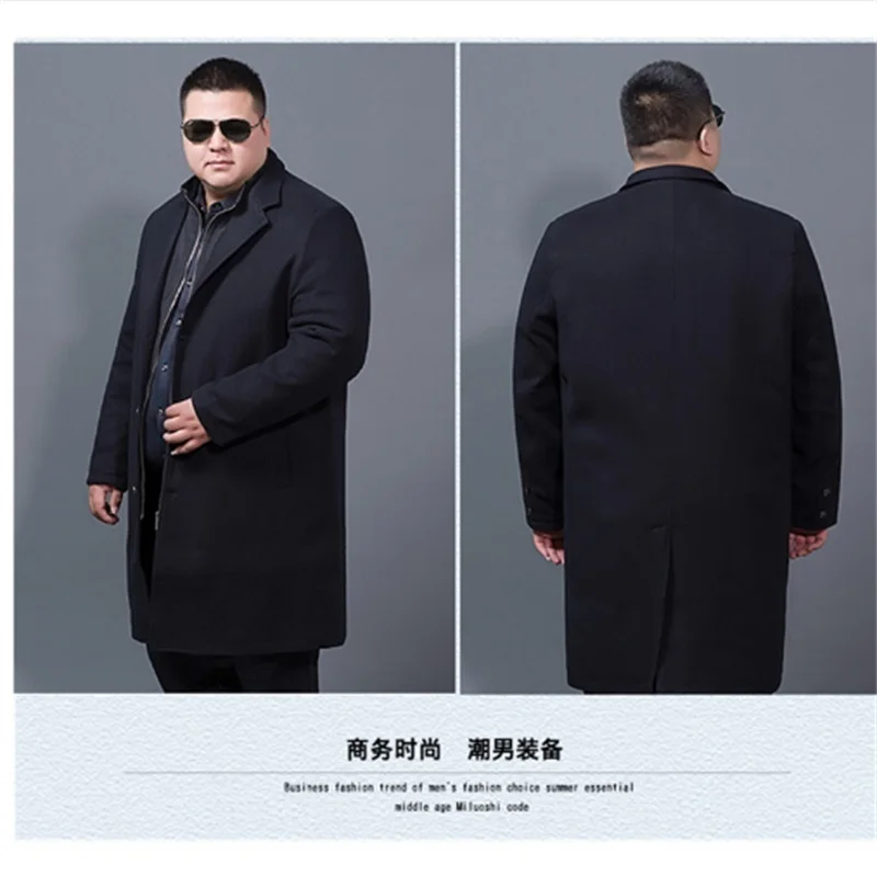 Большие размеры 8XL 7XL Для мужчин Шерсть Пальто и куртки зимние кашемировые куртка
