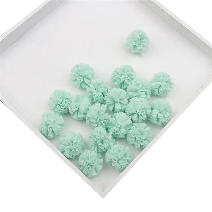Light blue Yarn Ball 20-100 шт, кружевные Сетчатые эластичные Цветочные шары, сделай сам, товары для рукоделия, Свадебный декор, пряжа, шарики, головные уборы, ювелирные украшения, помпоны - Цвет: Light blue Yarn Ball