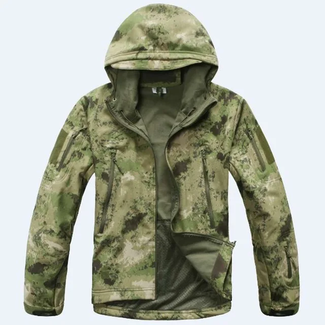 fg jacket Софтшелл камуфляжные тактические куртки для спорта на открытом воздухе мужские водонепроницаемые ветрозащитные куртки теплое пальто с капюшоном камуфляжная тактическая одежда - Цвет: fg jacket