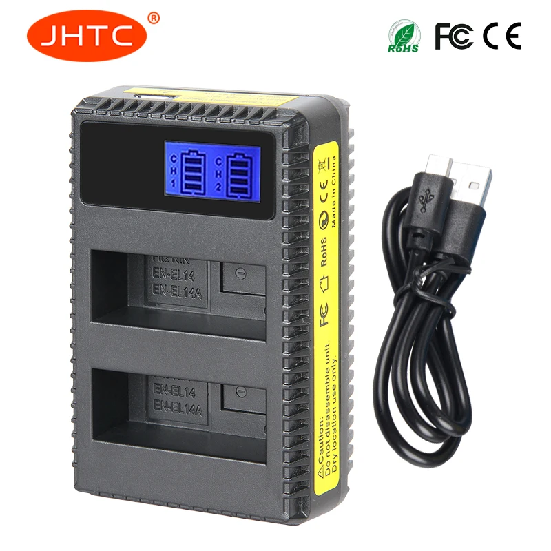 JHTC EN EL14 EL14A аккумуляторная батарея зарядное устройство пакет светодиодный