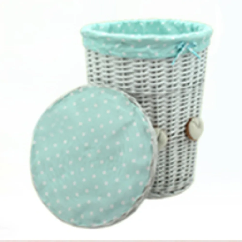 

Woven Wicker Baskets Round Laundry Hamper Sorter Storage Basket with Bear Head Lid Small large laundry basket for clothes panier