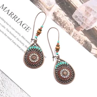 ethnic water drip hanging dangle drop earrings for women female 2018 new wedding party jewelry accessories vintage boho india