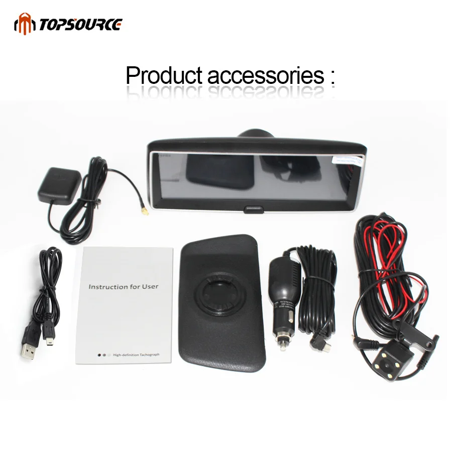 Автомобильный видеорегистратор TOPSOURCE Android 5 1 4G 7 84 &quot GPS Wi Fi 1080P Bluetooth мониторинг