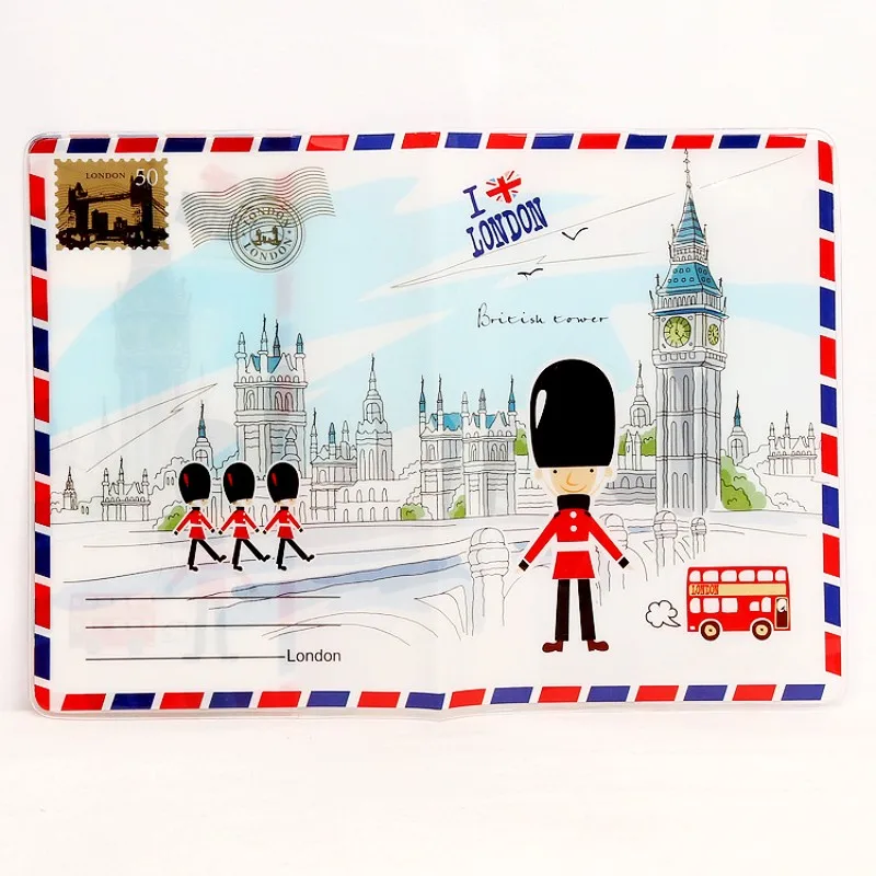 ПВХ мультфильм держатель паспорта для путешествий тонкий кожаный обложка ID