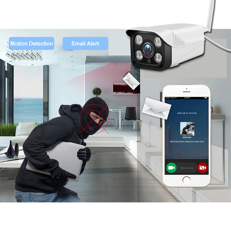 Lintratek камера видеонаблюдения Wifi HD 720P облачная для хранения Bullet ip 4 ИК лампы