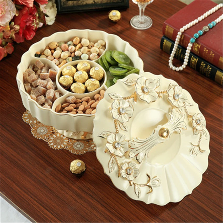 Керамическая вращающаяся коробка для хранения закусок конфет органайзер