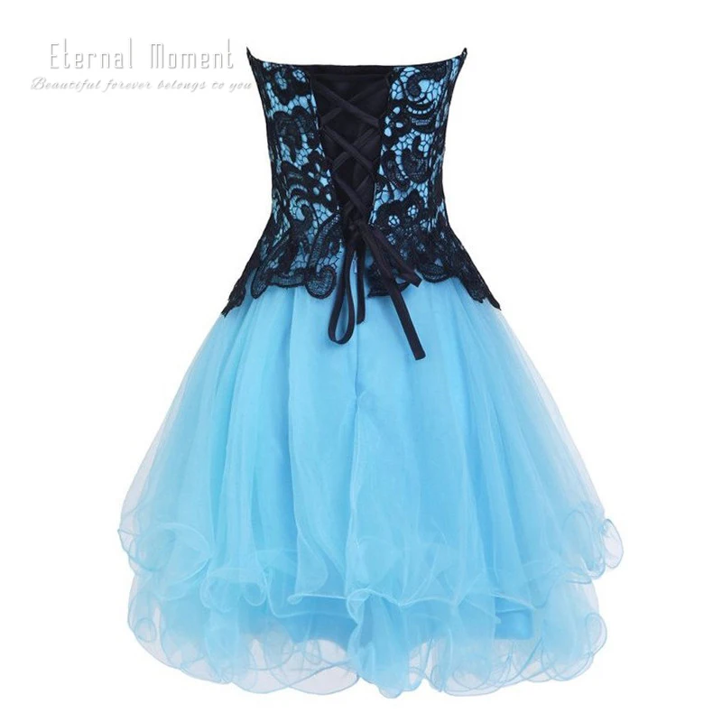 Black Lace A Line Sweetheart Cocktail Dress Off Shoulder Short Prom robe de cocktail | Свадьбы и торжества