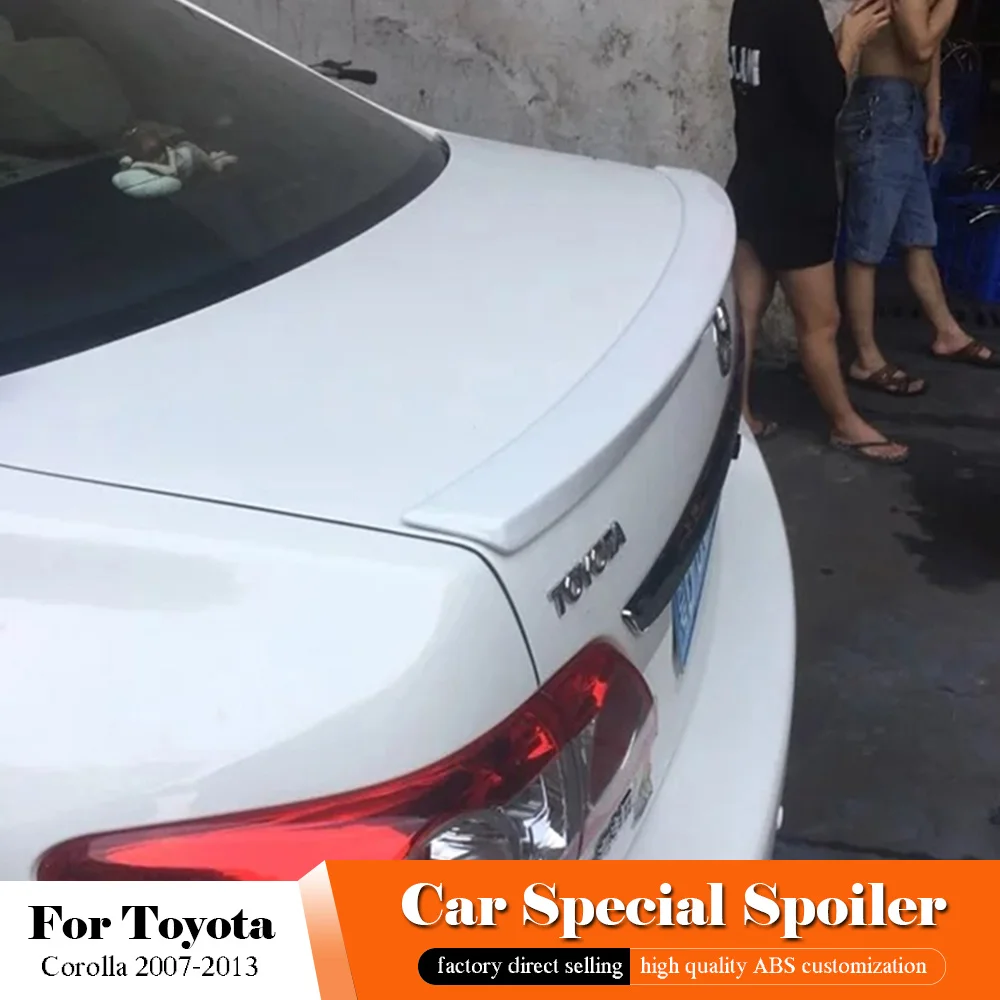 Для Toyota Corolla 2007 2013 Автомобильный задний черный спойлер авто ABS пластик