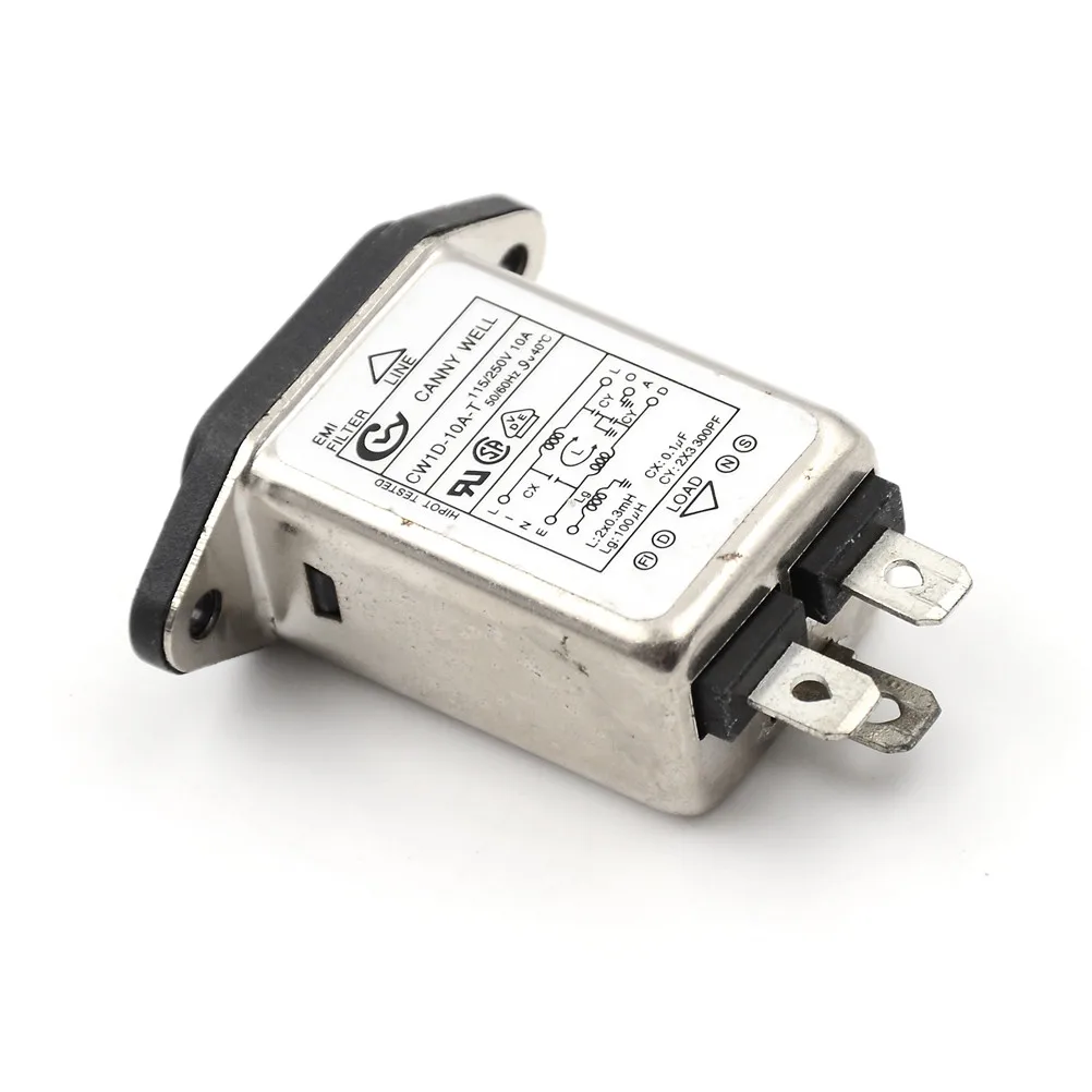 Новинка 1 шт. EMI RFI фильтр переменного тока 250V 10A CW1D T подавитель Мощность линия Шум