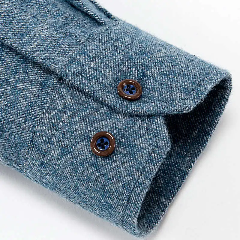 

2020 100% Cotton Men Dress Shirts Long Sleeve Man Solid Shirt Spring Autumn Sanding Men's Clothing Casual Male Shirts YN10427
