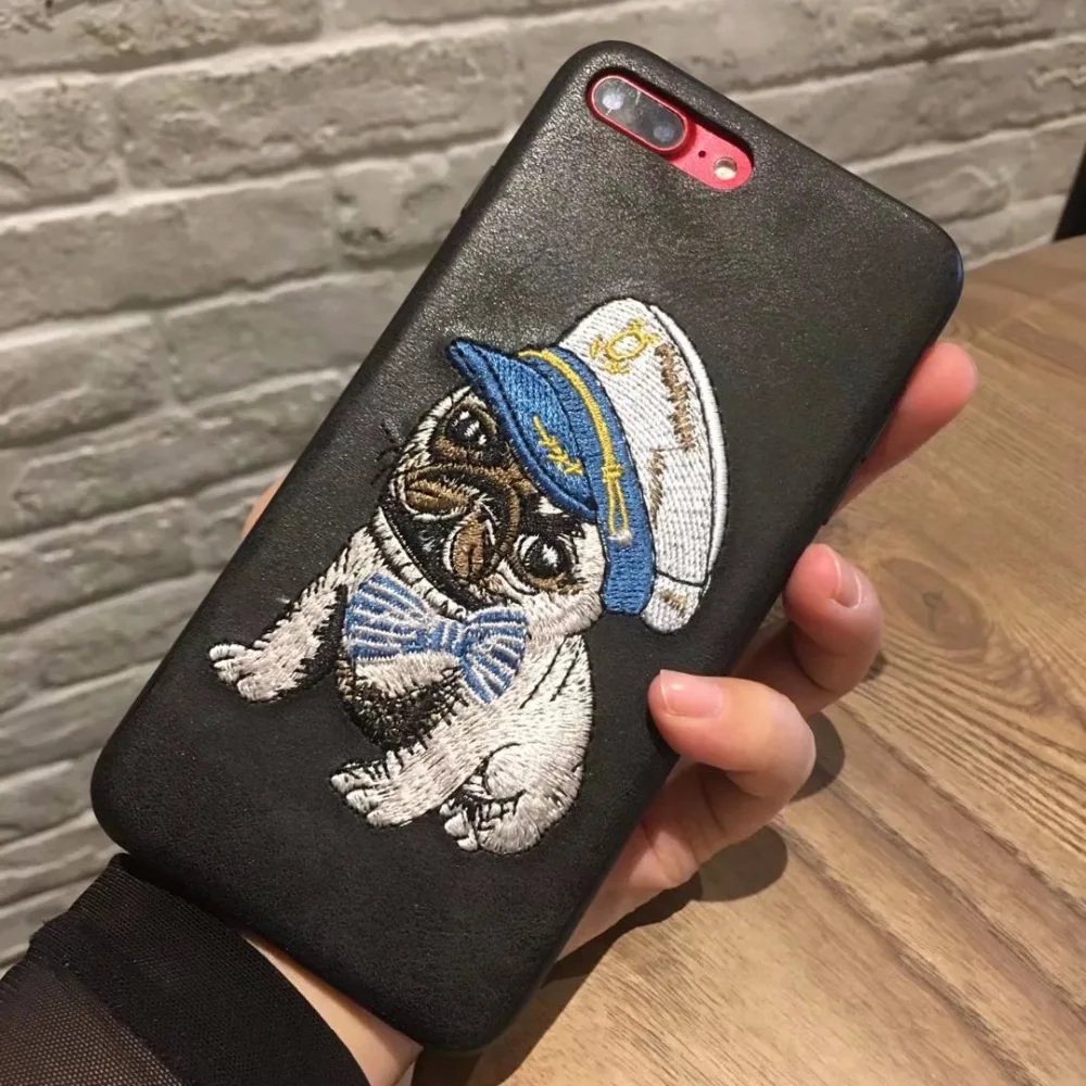 QuShar Cute Shar Pei Dog 3D чехол с вышивкой для iphone 6 6s 7 8 plus ударопрочный X 10 тонкий защитный