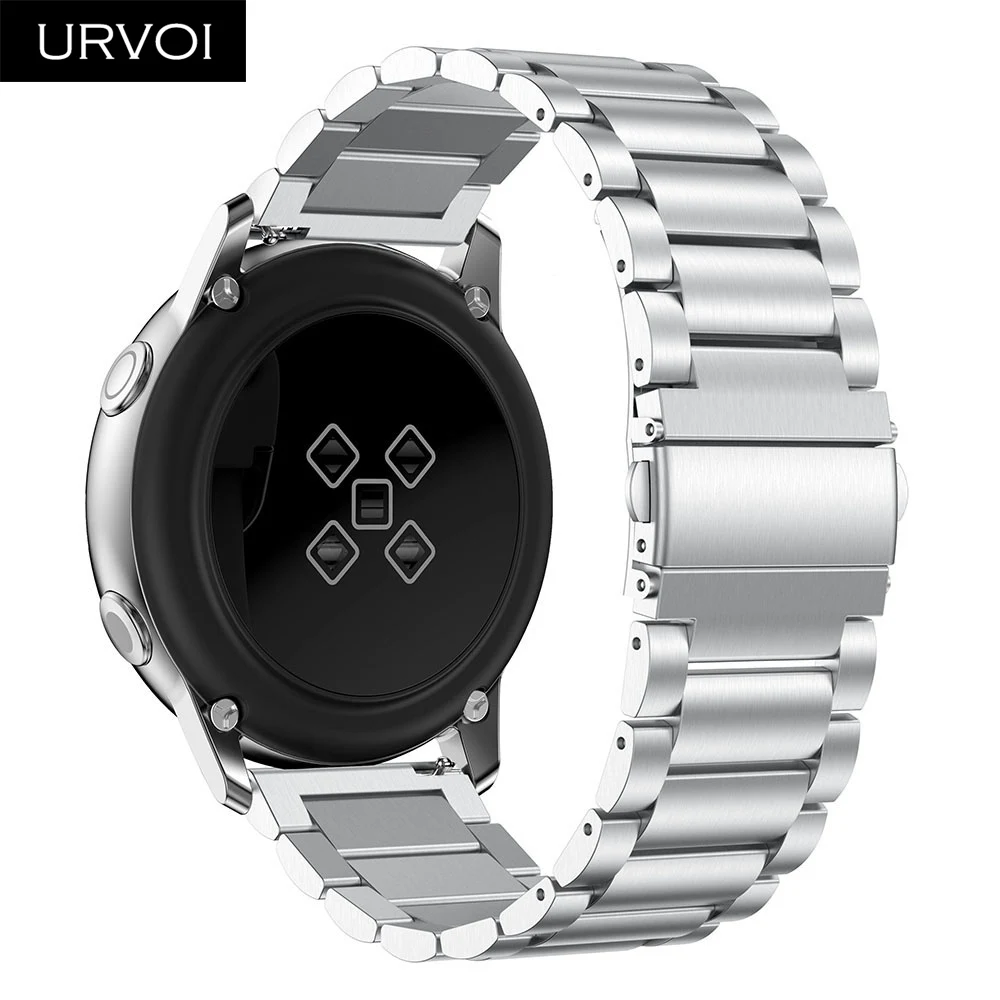 URVOI ремешок из нержавеющей стали для Galaxy Watch Active 42 46 мм, 3 ряда, откидная застежка, быстросъемный прочный ремешок на запястье