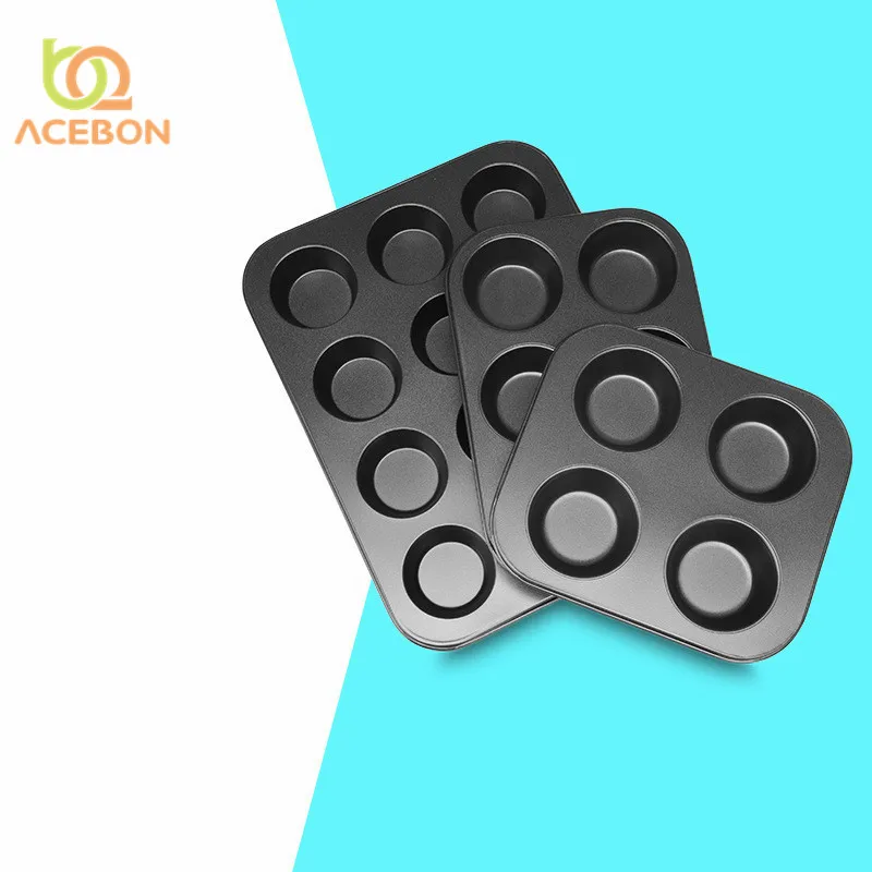 ACEBON 3 стиля Кухня шоколад 4 6 12 чашек антипригарным без каблука для маффинов кексов яйцо кростаты металлическая Форма для кексов Формочки Для Выпечки