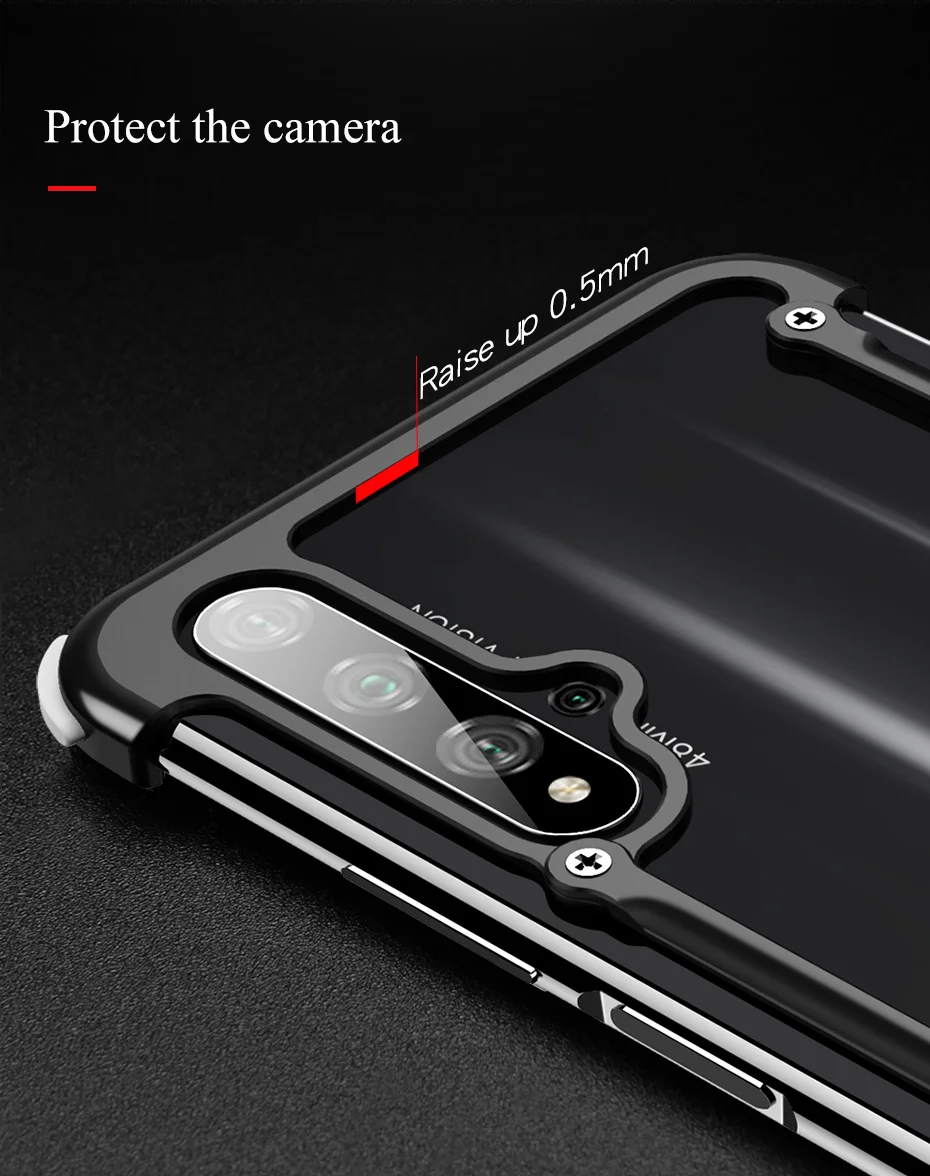 OATSBASF роскошные подушки безопасности металлический чехол для huawei Honor 20 чехол индивидуальный чехол для huawei Честь 20pro чехол тонкий металлический бампер чехол для huawei NOVA