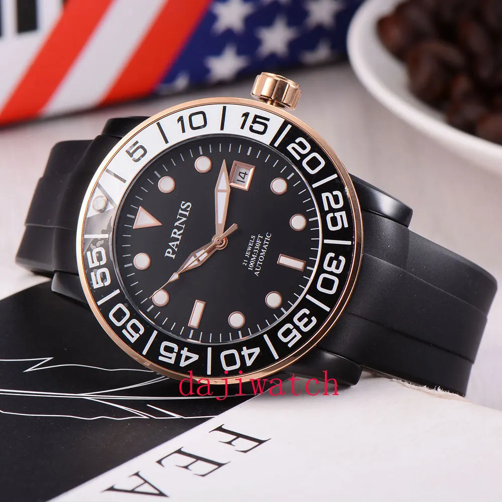 Мужские автоматические механические часы 42 мм водонепроницаемые спортивные